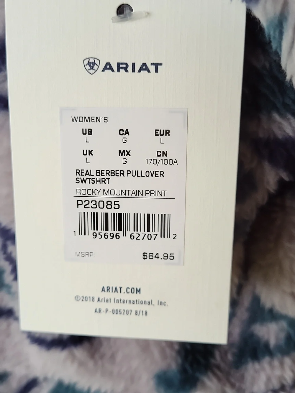 NWT Women’s Ariat R.E.A.L. Berber Pullover Sweatshirt - Picture 7 of 12